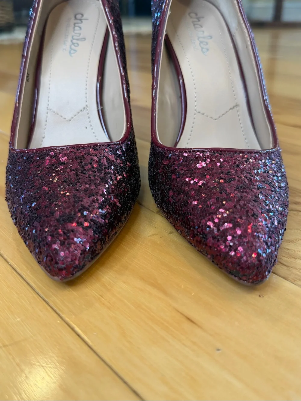 Charles by Charles David Pact Pink Glitter Stiletto Heels Pumps Size 6M
